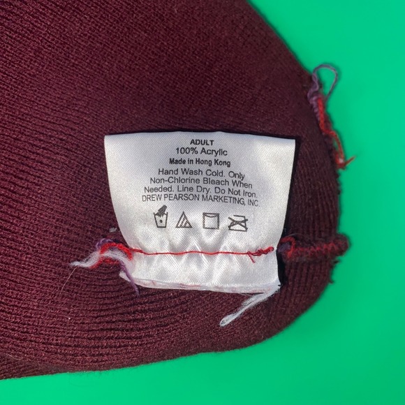 Virginia Tech Hokies Starter Beanie‎ Hat Maroon Orange VT Logo Knit Cap - Picture 3 of 4